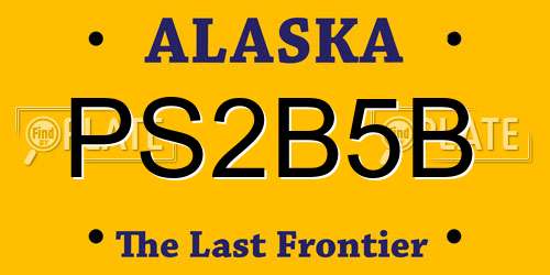 PS2B5B Alaska License Plate