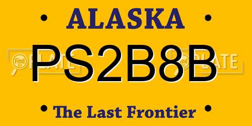 PS2B8B Alaska License Plate