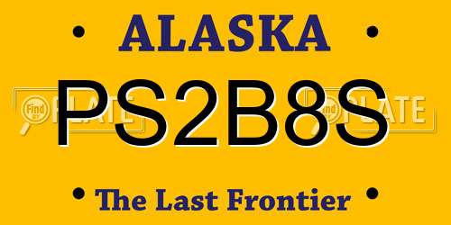 PS2B8S Alaska License Plate
