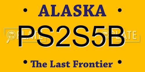 PS2S5B Alaska License Plate