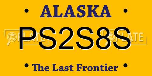 PS2S8S Alaska License Plate