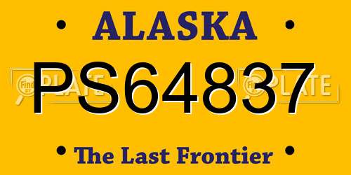 PS64837 Alaska License Plate