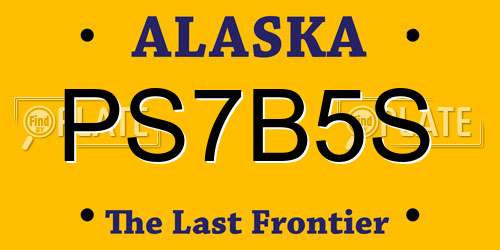 PS7B5S Alaska License Plate