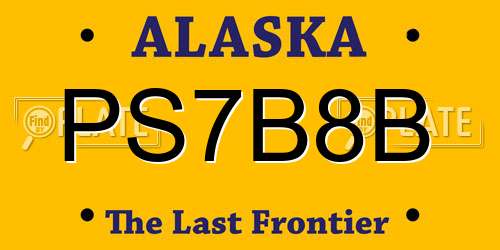 PS7B8B Alaska License Plate