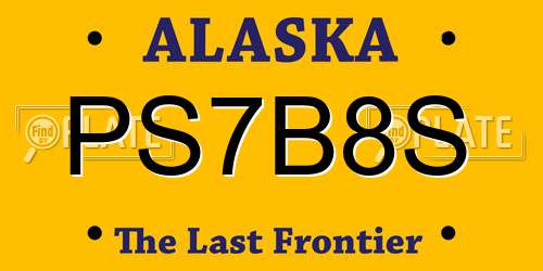 PS7B8S Alaska License Plate