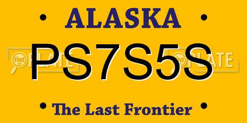 PS7S5S Alaska License Plate