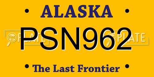 PSN962 Alaska License Plate