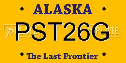 PST26G Alaska License Plate