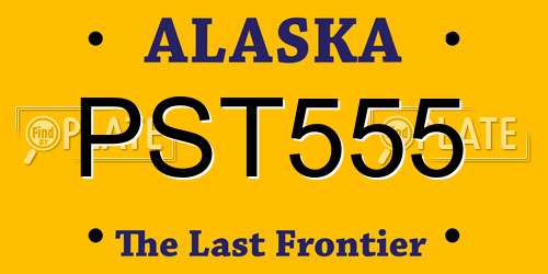 PST555 Alaska License Plate