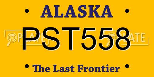 PST558 Alaska License Plate