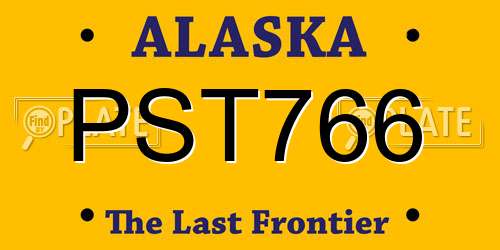 PST766 Alaska License Plate