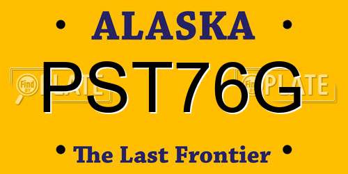 PST76G Alaska License Plate