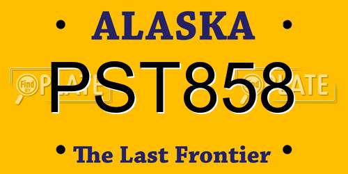 PST858 Alaska License Plate