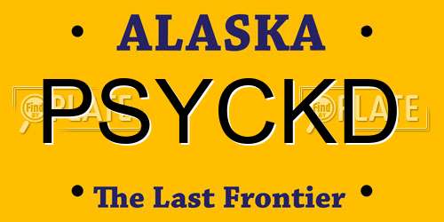 PSYCKD Alaska License Plate