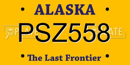 PSZ558 Alaska License Plate
