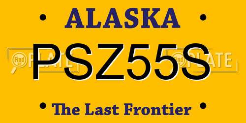 PSZ55S Alaska License Plate