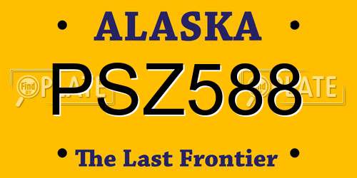 PSZ588 Alaska License Plate