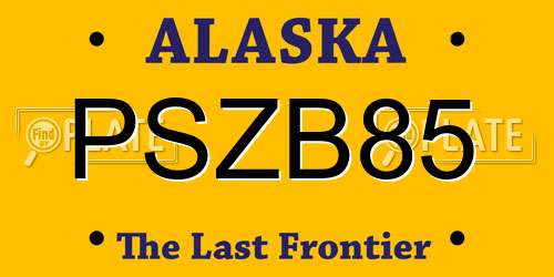 PSZB85 Alaska License Plate