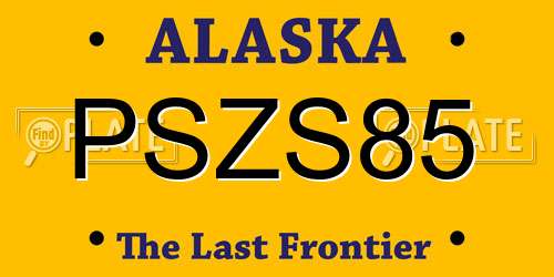 PSZS85 Alaska License Plate