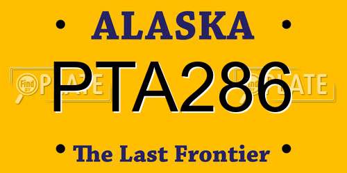 PTA286 Alaska License Plate