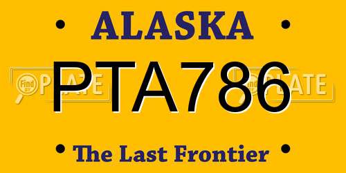 PTA786 Alaska License Plate