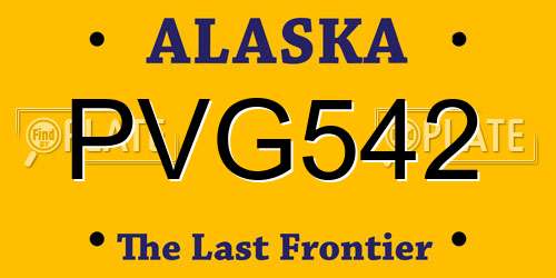 PVG542 Alaska License Plate