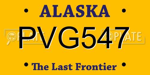 PVG547 Alaska License Plate