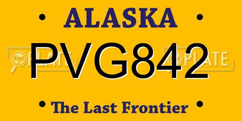 PVG842 Alaska License Plate