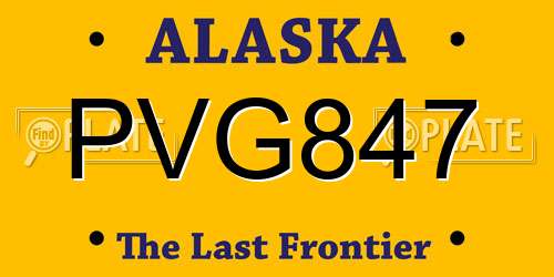 PVG847 Alaska License Plate