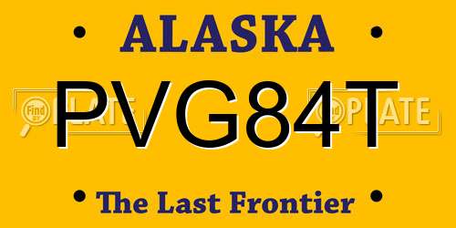 PVG84T Alaska License Plate