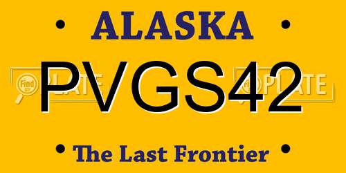 PVGS42 Alaska License Plate