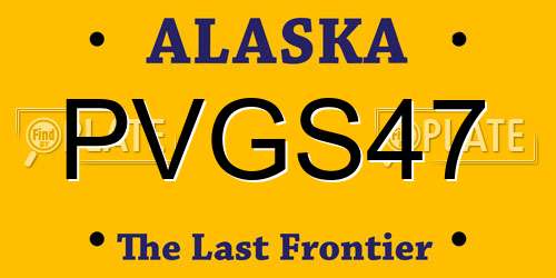 PVGS47 Alaska License Plate