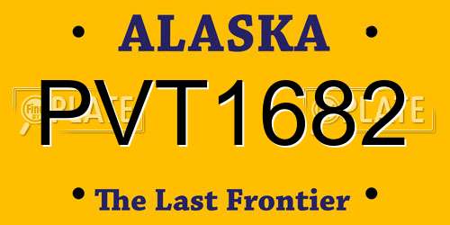 PVT1682 Alaska License Plate