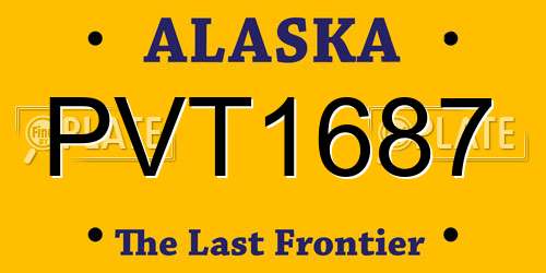 PVT1687 Alaska License Plate