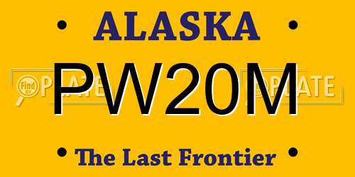 PW20M Alaska License Plate