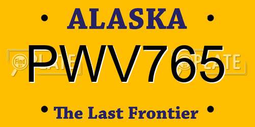 PWV765 Alaska License Plate