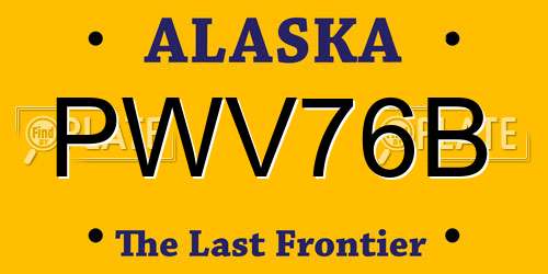 PWV76B Alaska License Plate