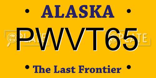 PWVT65 Alaska License Plate