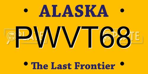 PWVT68 Alaska License Plate