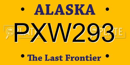 PXW293 Alaska License Plate