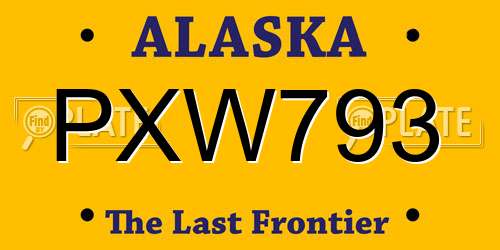 PXW793 Alaska License Plate