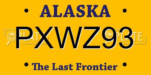 PXWZ93 Alaska License Plate