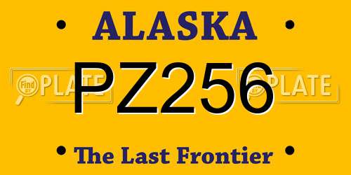 PZ256 Alaska License Plate