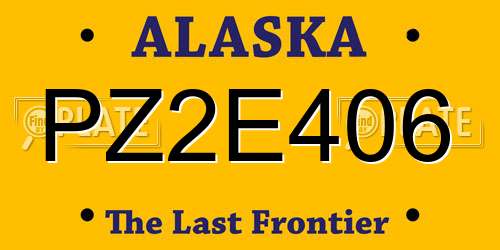 PZ2E406 Alaska License Plate