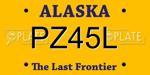 PZ45L Alaska License Plate