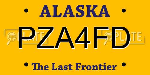 PZA4FD Alaska License Plate