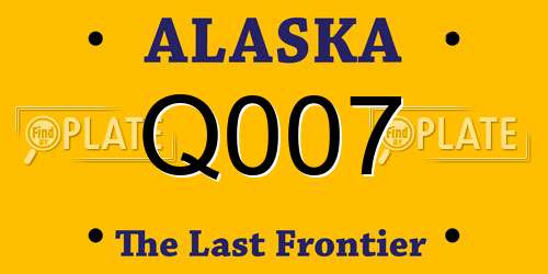 Q007 Alaska License Plate