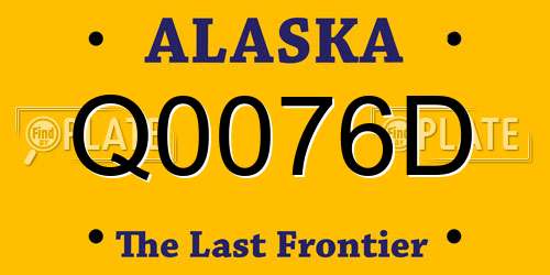 Q0076D Alaska License Plate