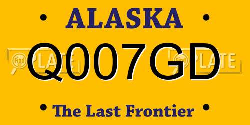 Q007GD Alaska License Plate
