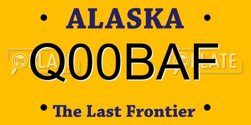 Q00BAF Alaska License Plate